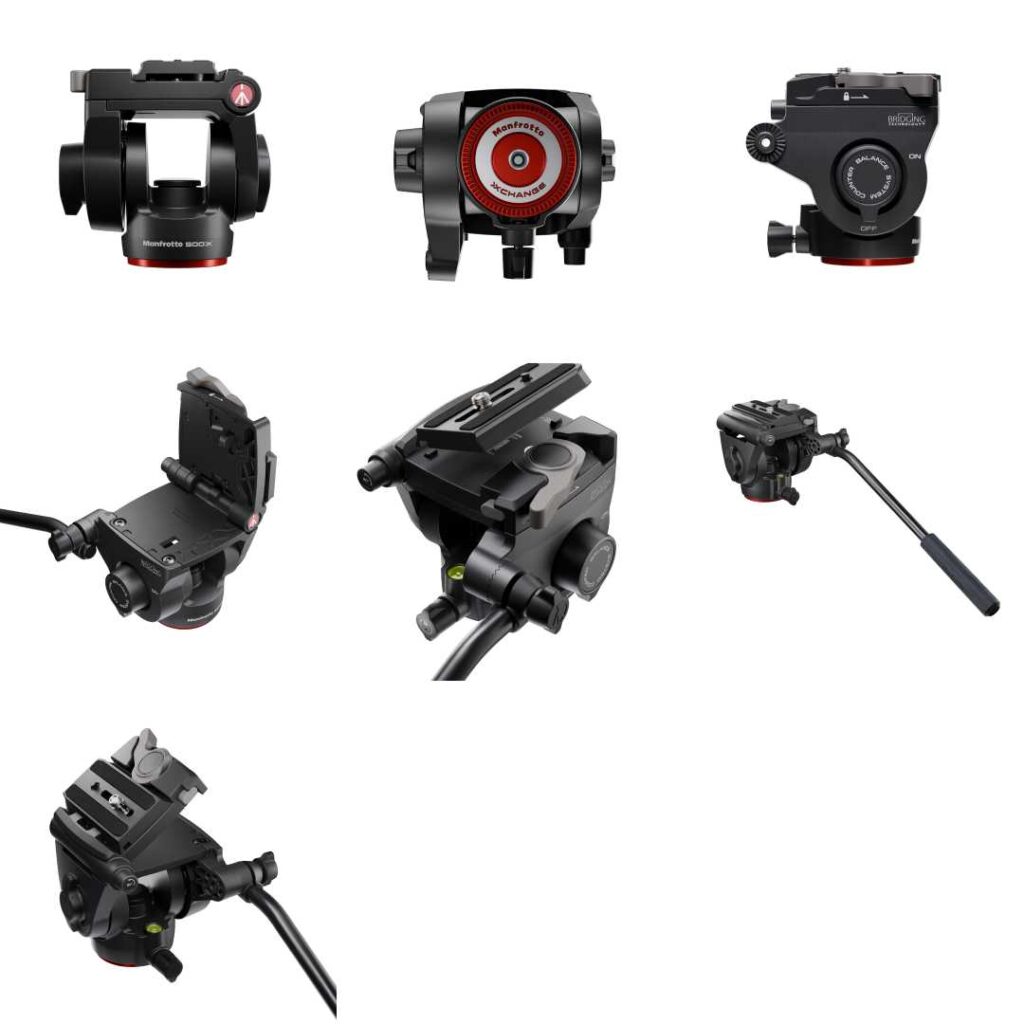 Manfrotto 500X Fluidkopf verschiedene Ansichten