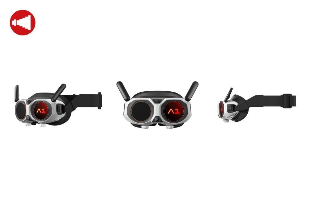 Antigravity A1 Vision Googles in Seiten- und Vorderansicht