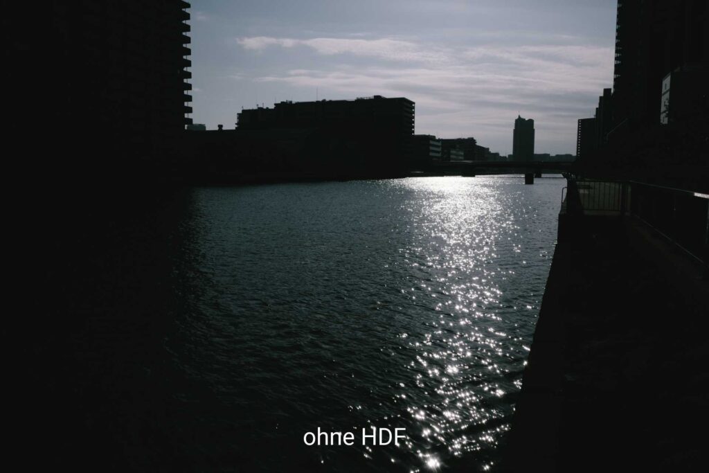Beispielaufnahme Wasseroberfläche ohne HDF