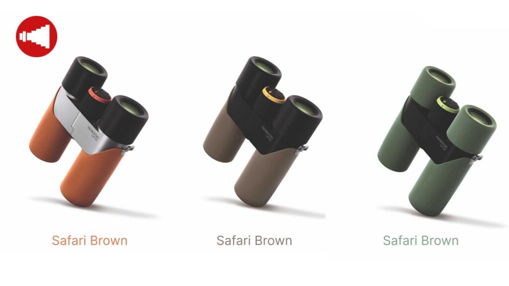 Drei Farbvarianten der Swarovski CL Companion Ferngläser (Desert Orange, Safari Brown, Mountain Green).