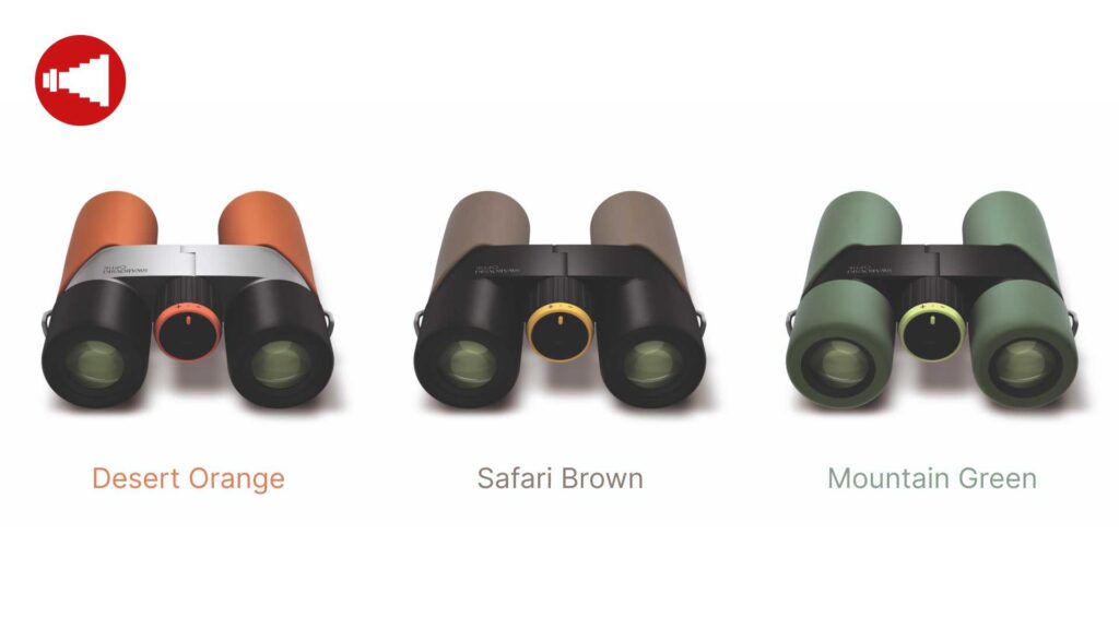 Drei Farbvarianten der Swarovski CL Companion Ferngläser (Vorderansicht).