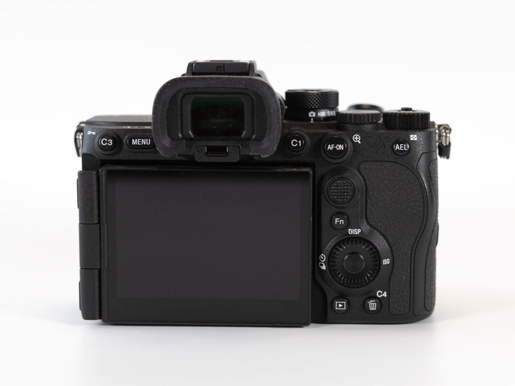 Sony Alpha 7R VI Rückansicht.