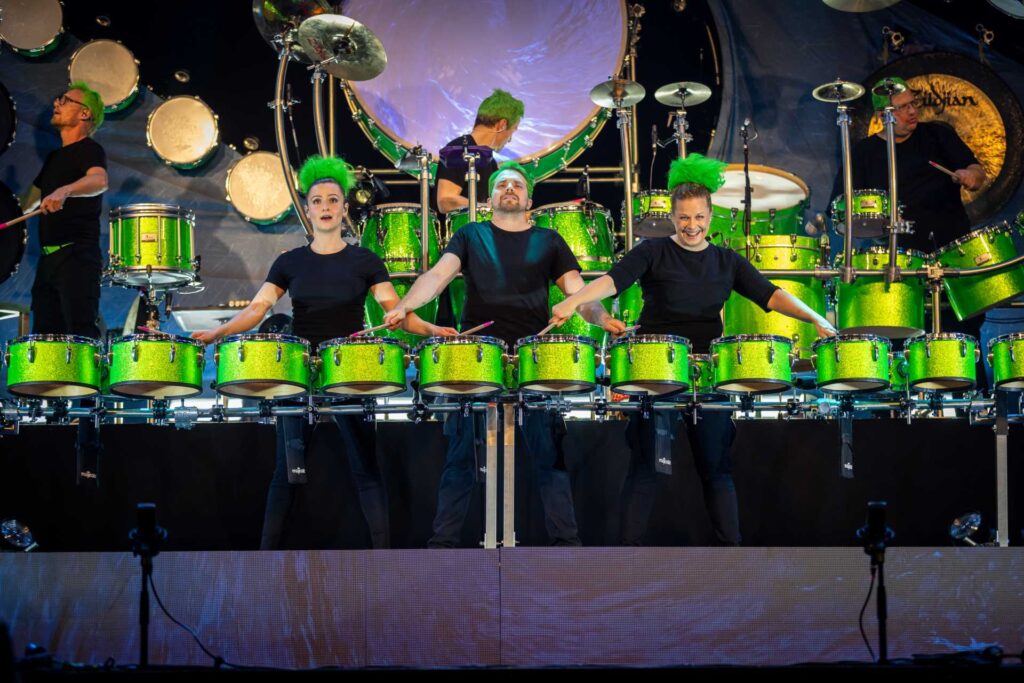 Totale der Greenbeats Bühnenpräsenz.