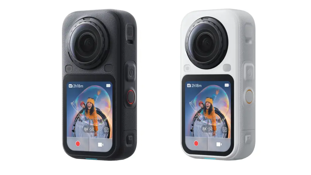 Rückansicht der insta360 X6 Farbvarianten Midnight Black und Arctic White.